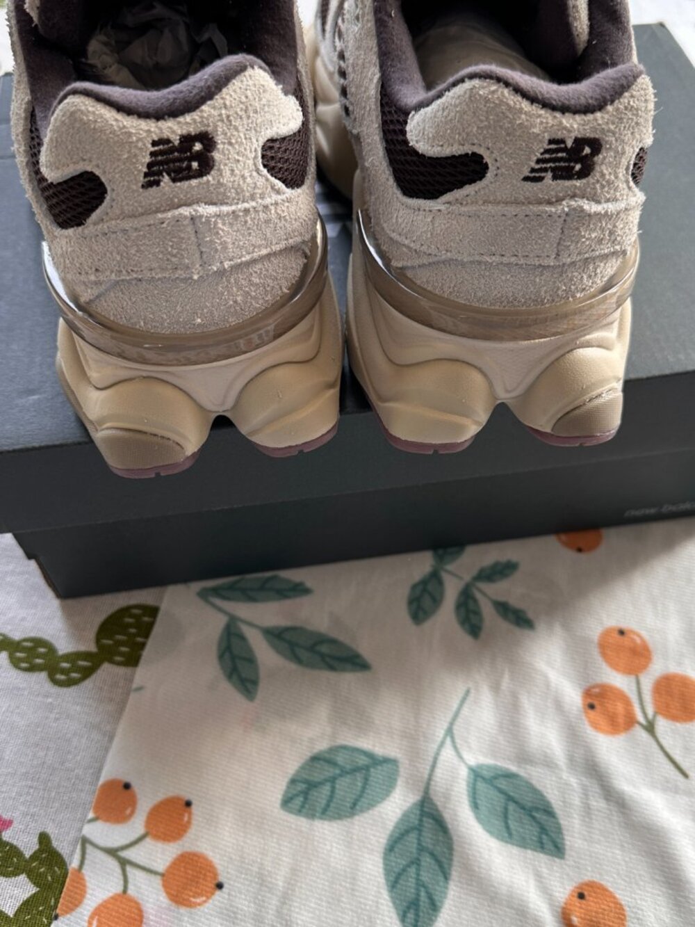 New Balance 9060 “Sea Salt” (Off-White + Dark Brown) Colorway Shoes - Picture 5 of 8